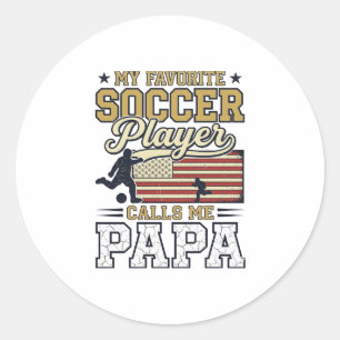 Lustiges Fußball-Papa-Vintage-Shirt-Design_1 Runder Aufkleber