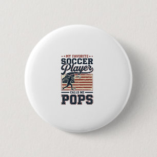 Lustiges Fußball-Pops Vintage-Stickerei-Shirt-Desi Button