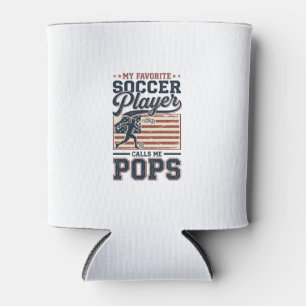 Lustiges Fußball-Pops Vintage-Stickerei-Shirt-Desi Dosenkühler
