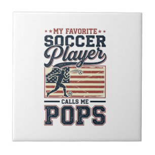 Lustiges Fußball-Pops Vintage-Stickerei-Shirt-Desi Fliese