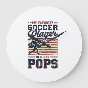 Lustiges Fußball-Pops Vintage-Stickerei-Shirt-Desi Große Wanduhr