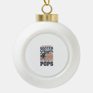 Lustiges Fußball-Pops Vintage-Stickerei-Shirt-Desi Keramik Kugel-Ornament