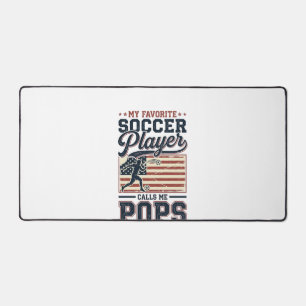 Lustiges Fußball-Pops Vintage-Stickerei-Shirt-Desi Schreibtischunterlage