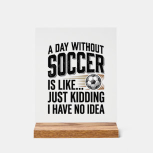 Lustiges Fußball-Tages-Zitat Vintage-Shirt-Design_ Acrylschild