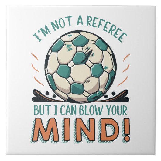 Lustiges Fußballdesign Fliese (Vorderseite)