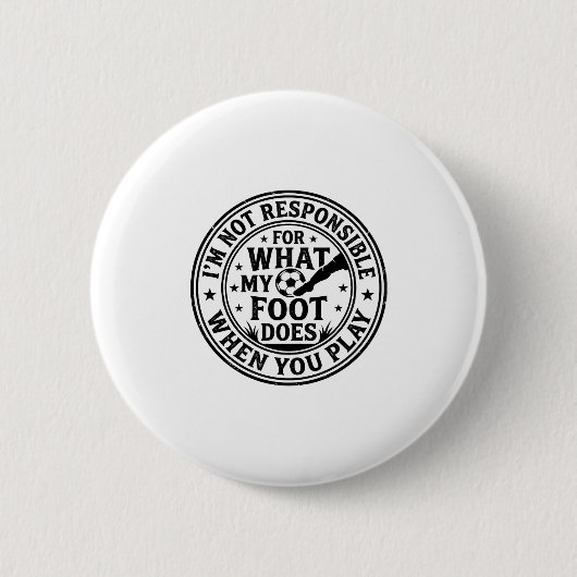 Lustiges Fußballfuß-Warnung Vintage-Shirt-Design_1 Button (Vorderseite)
