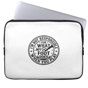 Lustiges Fußballfuß-Warnung Vintage-Shirt-Design_1 Laptopschutzhülle