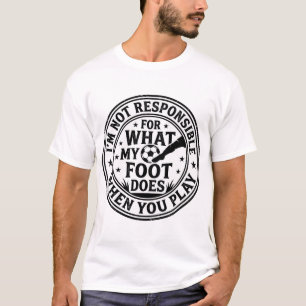 Lustiges Fußballfuß-Warnung Vintage-Shirt-Design_1 T-Shirt