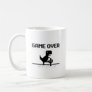 Lustiges Game Over Pixel Dinosaur Kein Internet  Kaffeetasse