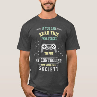 Lustiges Gamer-Controller-Down-Shirt T-Shirt