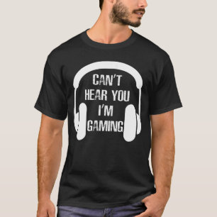 Lustiges Gamer-Geschenk Kopfhörer Kann dich nicht T-Shirt
