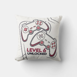 Lustiges Gamer-Geschenk zum 6. Geburtstag, Level 6 Kissen