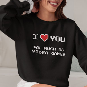 Lustiges Gamer-Paar   Retro-8-Bit-Pixel-Herz Sweatshirt