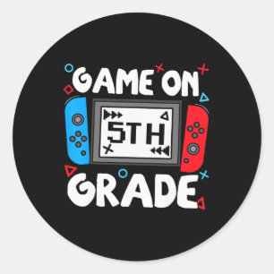 Lustiges Gamer-Spiel An 5. Klasse Ck Zur Schule Ki Runder Aufkleber
