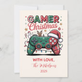 Lustiges Gamer-Weihnachten Feiertagskarte (Vorderseite)