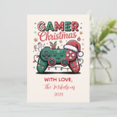 Lustiges Gamer-Weihnachten Feiertagskarte (Stehend Vorderseite)