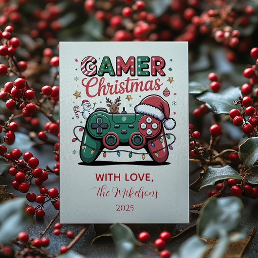 Lustiges Gamer-Weihnachten Feiertagskarte