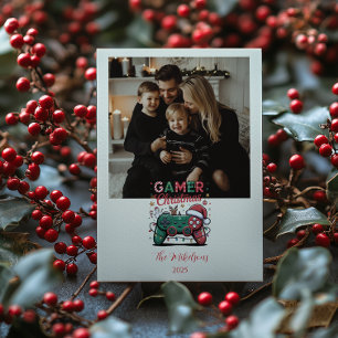 Lustiges Gamer-Weihnachten Foto Feiertagskarte