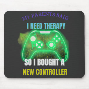 Lustiges Gamer-Zitat Controller Grafik-Mauspad  Mousepad