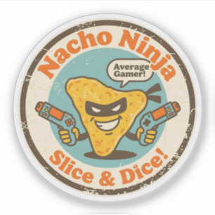 Lustiges Gaming Nacho Slice & Dice Geschenk Aufkleber