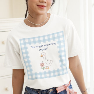 Lustiges Gänse-Gingham-Selbstfürsorge-T-Shirt T-Shirt