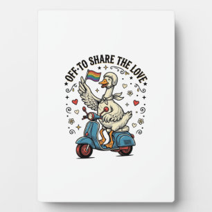 Lustiges Gänse-Roller-Liebe-Vintage-Shirt-Design_1 Fotoplatte