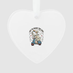Lustiges Gänse-Scooter-Liebe Vintage-Shirt-Design_ Ornament