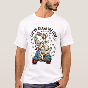 Lustiges Gänse-Scooter-Liebe Vintage-Shirt-Design_ T-Shirt