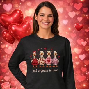 Lustiges Gänse-Valentins-T-Shirt für Frauen T-Shirt