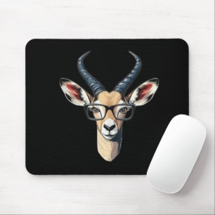 Lustiges Gazellengesicht für Safari- und Brillenli Mousepad