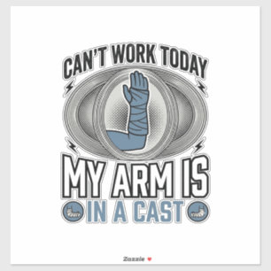 Lustiges gebrochenes Arm-Gips Vintage T-Shirt Desi Aufkleber