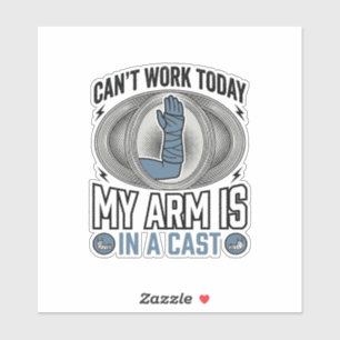 Lustiges gebrochenes Arm-Gips Vintage-T-Shirt-Desi Aufkleber