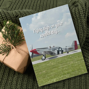 Lustiges Geburtstags-Pilot P-51 Mustang Flugzeug F Karte