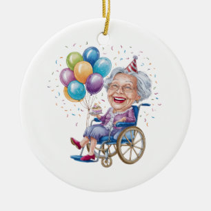 Lustiges Geburtstagsgeschenk für Oma für ältere Ta Keramik Ornament