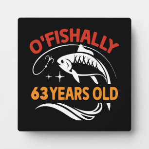 Lustiges Geburtstagsgeschenk für Papa Angler 63 Ja Fotoplatte