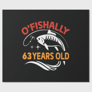 Lustiges Geburtstagsgeschenk für Papa Angler 63 Ja Geschenkpapier