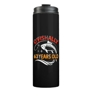 Lustiges Geburtstagsgeschenk für Papa Angler 63 Ja Thermosbecher