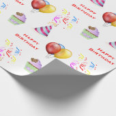 Lustiges Geburtstagsmuster Basteln oder Geschenk Geschenkpapier (Ecke)