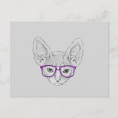 Lustiges Geeky Nerdy Sphynx mit aufgenommenen Postkarte (Vorderseite)
