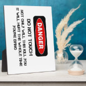 Lustiges Gefahrenschild Fotoplatte (Seite)