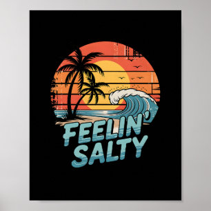 Lustiges Gefühl Salzig Strand Sommer Urlaub Vintag Poster