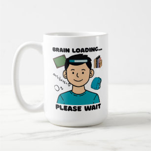 Lustiges Gehirn lädt... Bitte warten Kaffeetasse