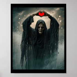 Lustiges Geister-Herz-Hände gruseliger Horrorposte Poster