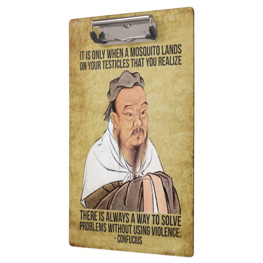 Lustiges geistiges Zitat - Moskito auf Testikeln Klemmbrett (Links)