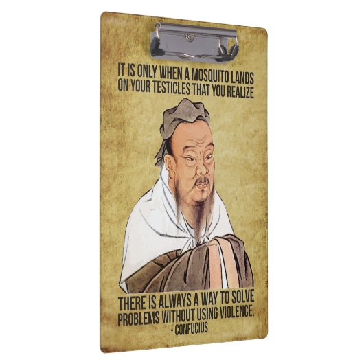 Lustiges geistiges Zitat - Moskito auf Testikeln Klemmbrett (Rechts)