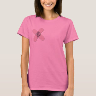 Lustiges gekreuztes Verband-Brustamputations-Shirt T-Shirt