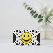 Lustiges Gelb u. Punkte + Ihr backg. u. Ideen Visitenkarte (Stehend Vorderseite)