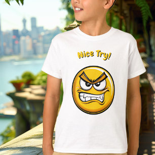 Lustiges gelbes frustriertes Emoji-Kinder-T-Shirt T-Shirt
