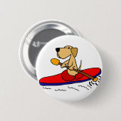 Lustiges gelbes Kayaking Labrador retriever Button (Vorne & Hinten)