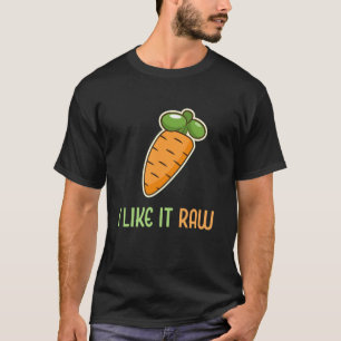 Lustiges Gemüse Karotte Ich mag es roh Veganer Leb T-Shirt
